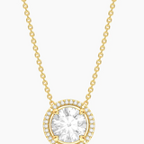 Gold Diamond Birthstone Pendant Necklace