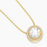 Gold Diamond Birthstone Pendant Necklace