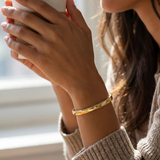 Gold Lucky 7 Cuff Bracelet -Medium