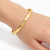 Gold Lucky 7 Cuff Bracelet -Medium