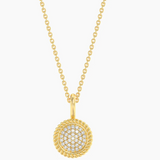 Gold Circle Rope Pendant Necklace
