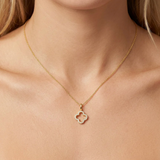Gold Lucky Clover Pendant Necklace