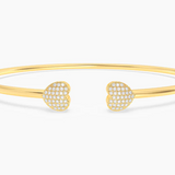 Gold Medium Twin Hearts Cuff