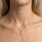 Gold Believe Cross Pendant Necklace
