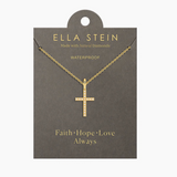 Gold Believe Cross Pendant Necklace