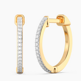 Gold Large Classic Pave Diamond Huggie Earrings