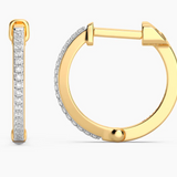 Gold Large Classic Pave Diamond Huggie Earrings