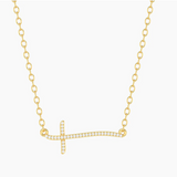 Gold Criss Cross Pendant Necklace