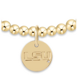 Ecollegiate Classic Gold 3MM bracelet-LSU disc