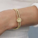 Ecollegiate Classic Gold 3MM bracelet-LSU disc