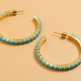Brinn Turquoise Hoops Large