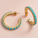 Brinn Turquoise Hoops Small