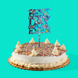 "Best Day Ever" Blue Confetti Cake Topper