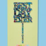 "Best Day Ever" Blue Confetti Cake Topper