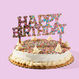 "Happy Birthday" Happy Confetti Cake Topper