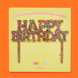 "Happy Birthday" Happy Confetti Cake Topper