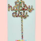 "Oh Happy Day" Confetti Cake Topper