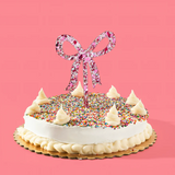 Pink Bow Confetti Cake Topper