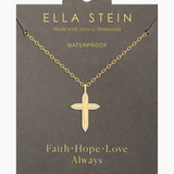 Gold Radiant Cross Pendant Necklace