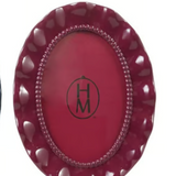 Resin and Glass Oval Wavy Frame
