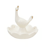 Peacock Embossed Stoneware Dish