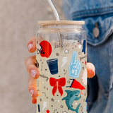 College Game Day Glass Can