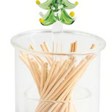 Christmas Glass Toothpick Caddy Set