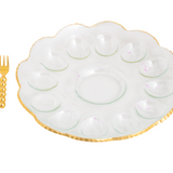 Gold Edge Deviled Egg Tray Set