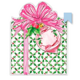 Hand Painted Holly and Berry Gingham Present Accent