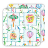 Light Blue Bamboo Pattern Die-Cut Coasters-Rosannebeck