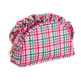 Small Plaid Ruffle Zip Pouch