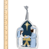 Blue and White Nativity Acrylic Ornament