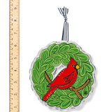 Cardinal Wreath Acrylic Ornament