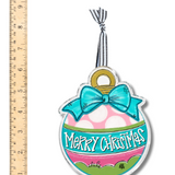 Pink & Teal Christmas Bulb Acrylic Ornament