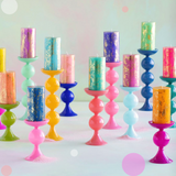 Sugar Plum Pillar Candle Holders, 12 assorted