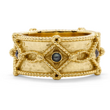 Victoria Ring Band -Gold/Blue Labradorite