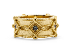 Victoria Ring Band -Gold/Blue Labradorite