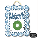 Blue & White Door Hanger