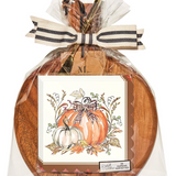 Turkey and Gourd Acacia Bevel Board Gift Set