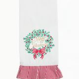 Wreath and Ribbon Tea Towel