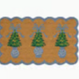 Winter Pines Scalloped Door Mat