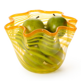 Yellow and Orange Swirl Flare Bowl