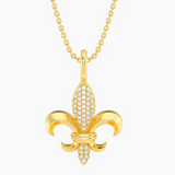 Gold Fleur De Lys Pendant Necklace