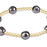 Admire Pearl Dark grey 3mm Gold Bracelet