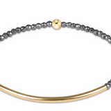 Bliss Bar Gold 2mm Silver Faceted Hermatite Bracelet