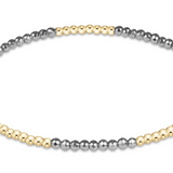 Blissful Silver Faceted Hermatite 2mm Bracelet