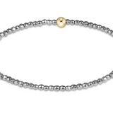 Classic Silver Faceted 2mm Hermatite Bracelet