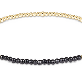 Gold Bliss Faceted Hermatite 2mm Gold Bracelet