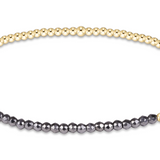 Gold Bliss Silver Faceted Hermatite 2mm Gold Bracelet
