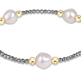 Purpose Admire Pearl 8mm Silver Faceted Hematite Bracelet